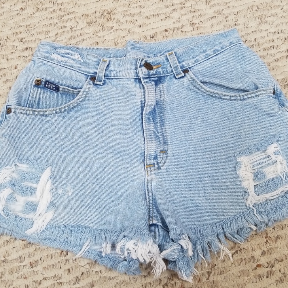 Lee distressed high waist shorts